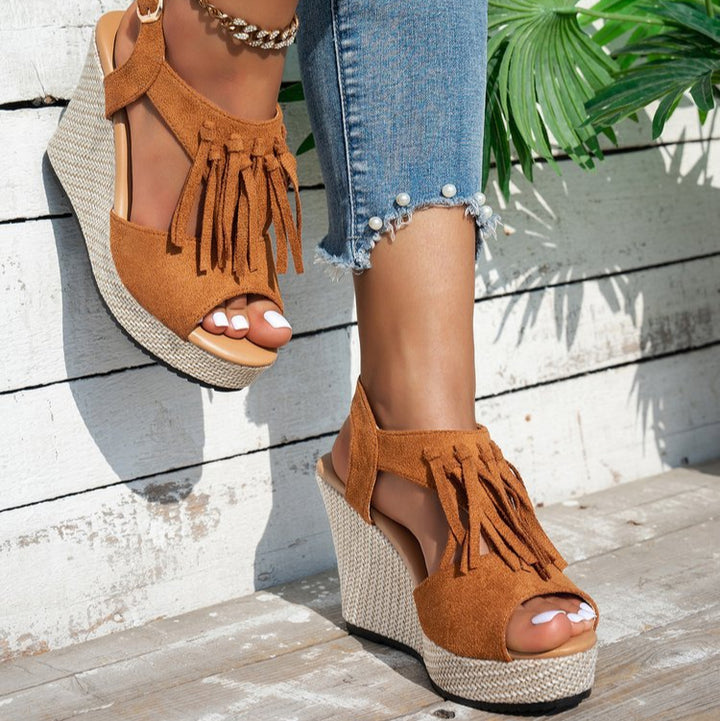 Evelina Tassel Sandals