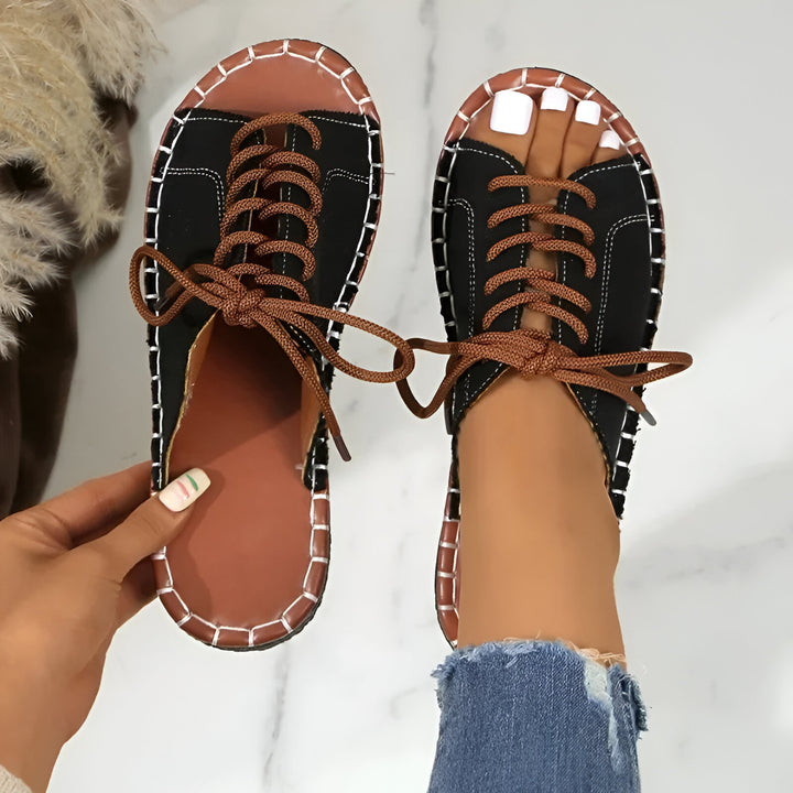 Catalina Lace Up Slides