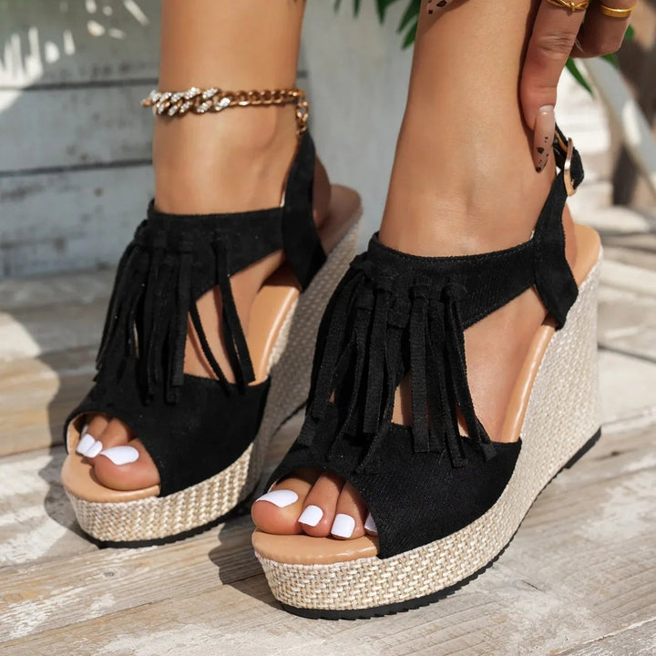 Evelina Tassel Sandals