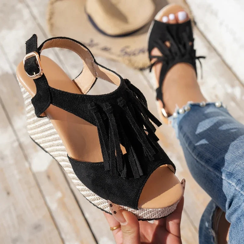 Evelina Tassel Sandals