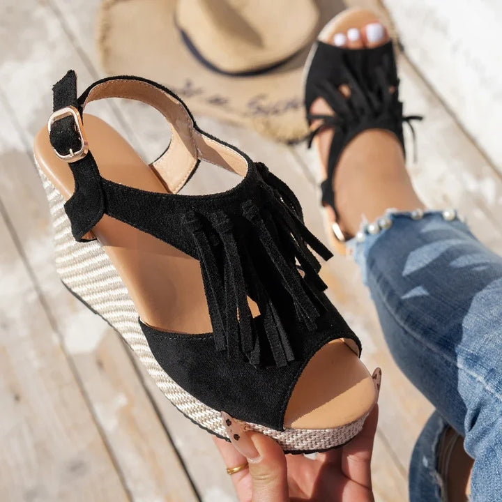 Evelina Tassel Sandals