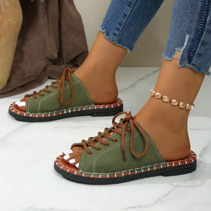 Catalina Lace Up Slides