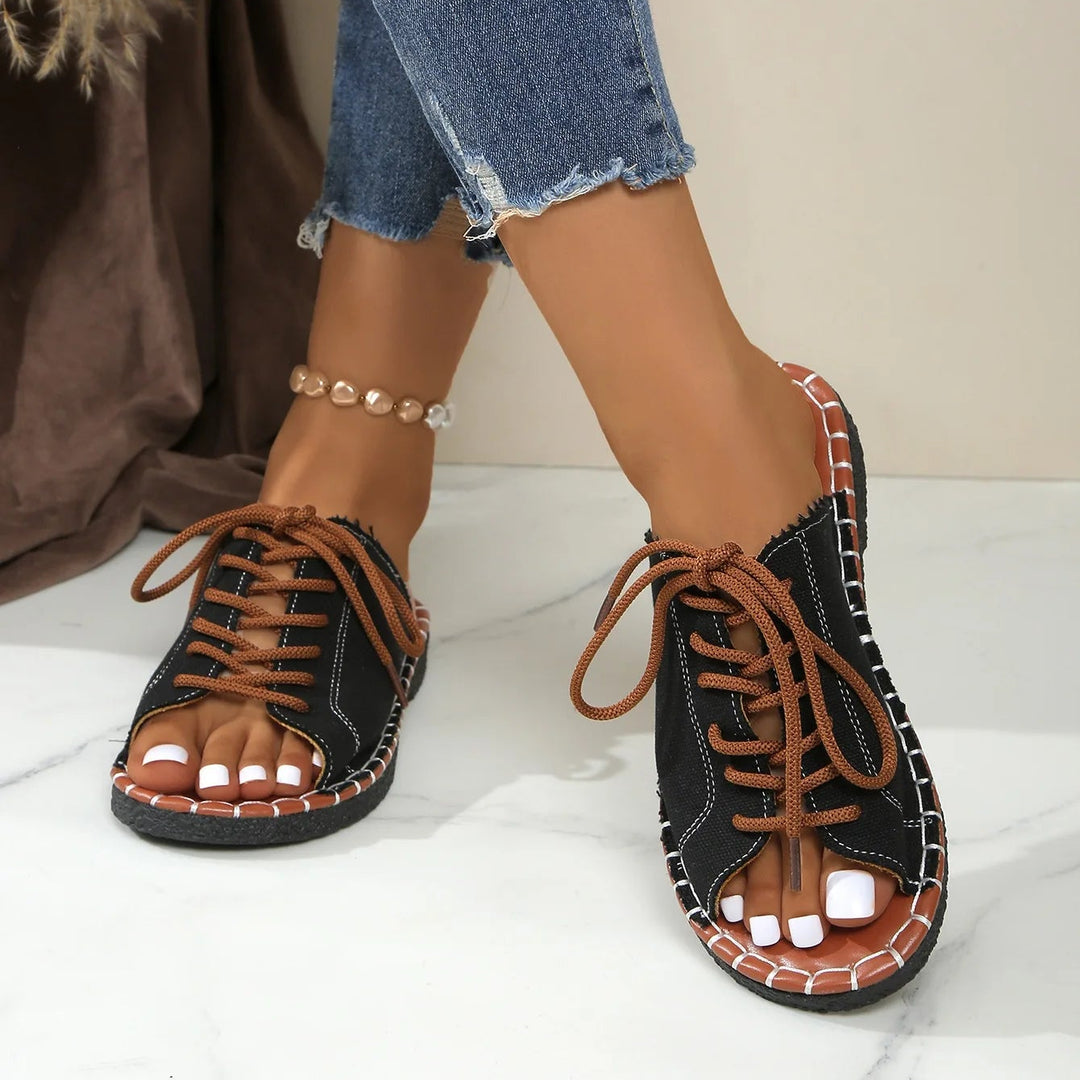 Catalina Lace Up Slides