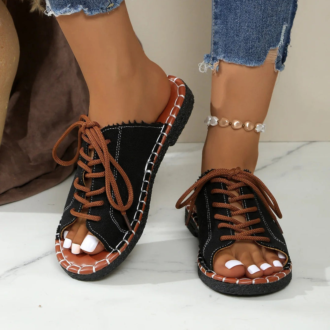Catalina Lace Up Slides