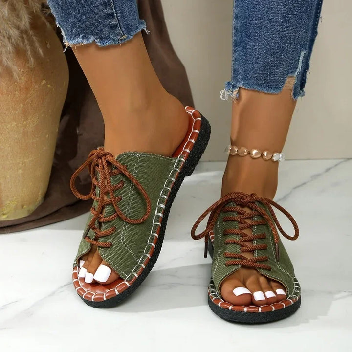Catalina Lace Up Slides
