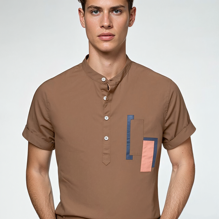 Edmund Linen Henley Shirt